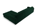 Coltar dreapta 4 locuri, Justin, Micadoni Home, BL, 236x160x72 cm, catifea, verde bottle