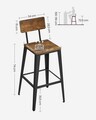 Set 2 scaune de bar, Vasagle, 45.4 x 45.4 x 102.2 cm, PAL/otel, maro/negru