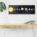 Tablou decorativ cu lumina LED, 3090NASA-021, Canvas, 30 x 90 cm, Multicolor