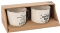 Set 2 cani Retro Coffee, 300 ml, portelan, alb