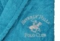 Halat de baie unisex, Beverly Hills Polo Club, 100% bumbac, XS/S, Turquoise