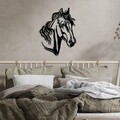 Decoratiune de perete, Horse 2, Metal, Dimensiune: 43 x 56 cm, Negru