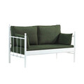 Canapea de gradina cu 2 locuri, Heaven, Lalas, 150x92x76 cm, Alb/Verde