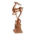 Decoratiune, Deer Pose, 15x57x21 cm, Poliester, Bronz