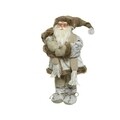 Decoratiune Santa w scarf, Decoris, H45 cm, poliester, maro