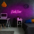 Decoratiune luminoasa LED, Fuck Fear, Benzi flexibile de neon, DC 12 V, Roz