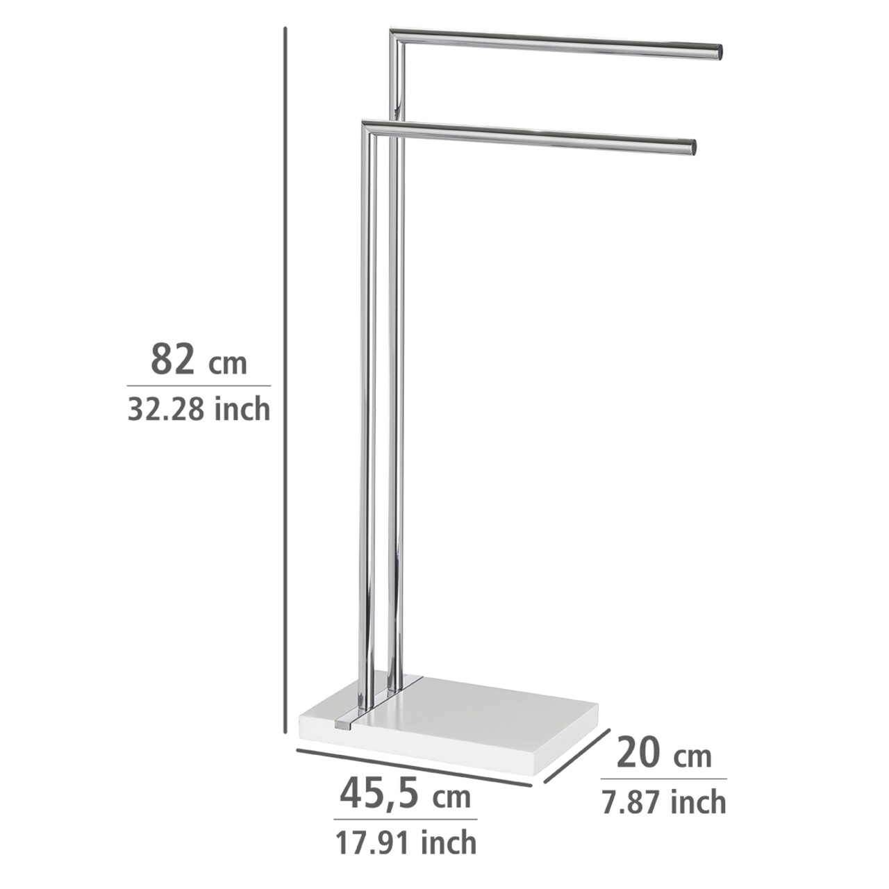 Suport prosoape, Wenko,Noble White, 45.5 x 82 x 20 cm, inox/polirasina - 2 | YEO