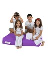 Set fotoliu dublu si 2 taburete pentru copii, Bean Bag, Ferndale, 100x50x40 cm, poliester impermeabil, mov