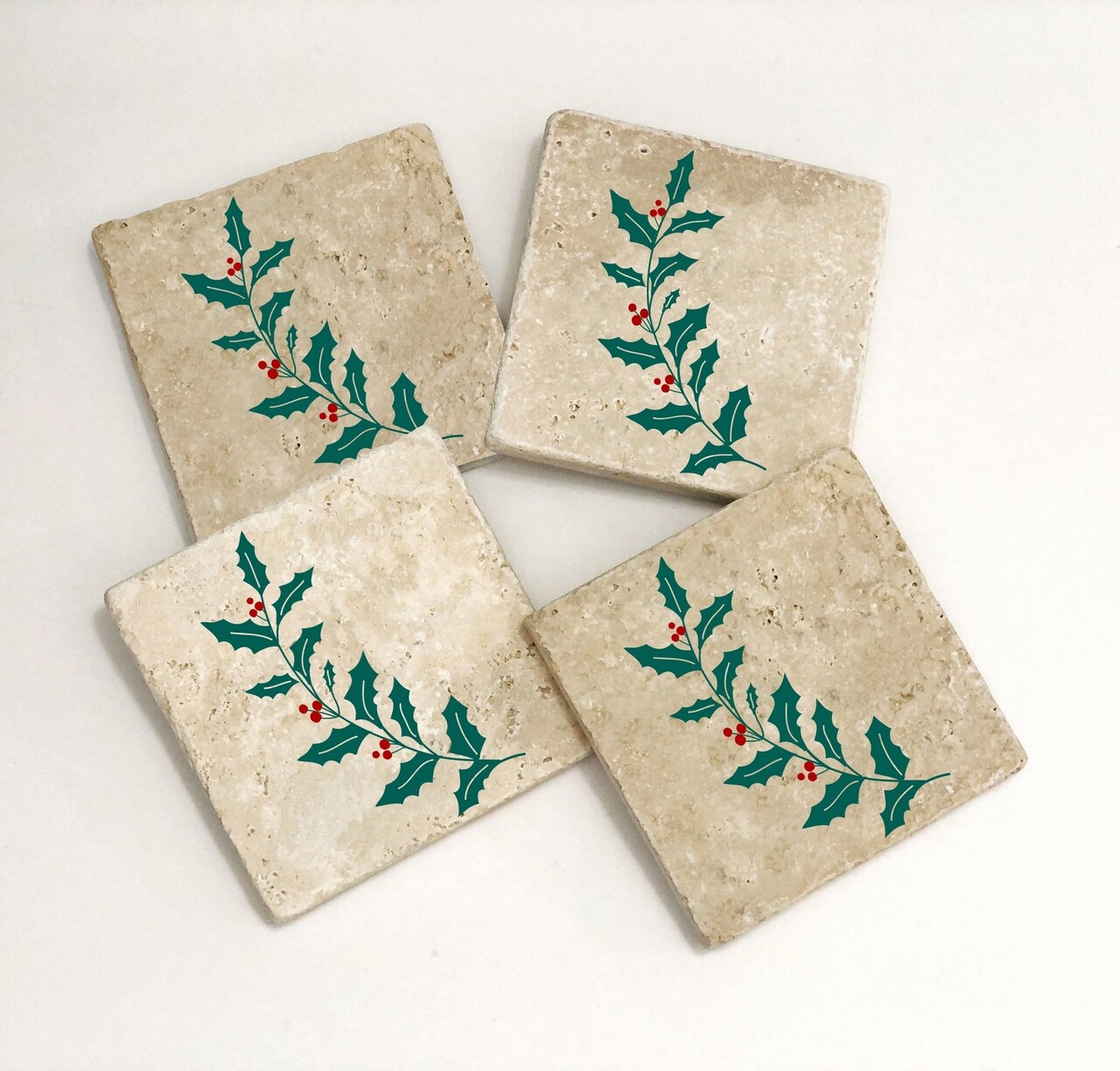 Set 4 suporturi de pahar TBA57581, Taylor, 10x10x1 cm, piatra, multicolor - 1 | YEO