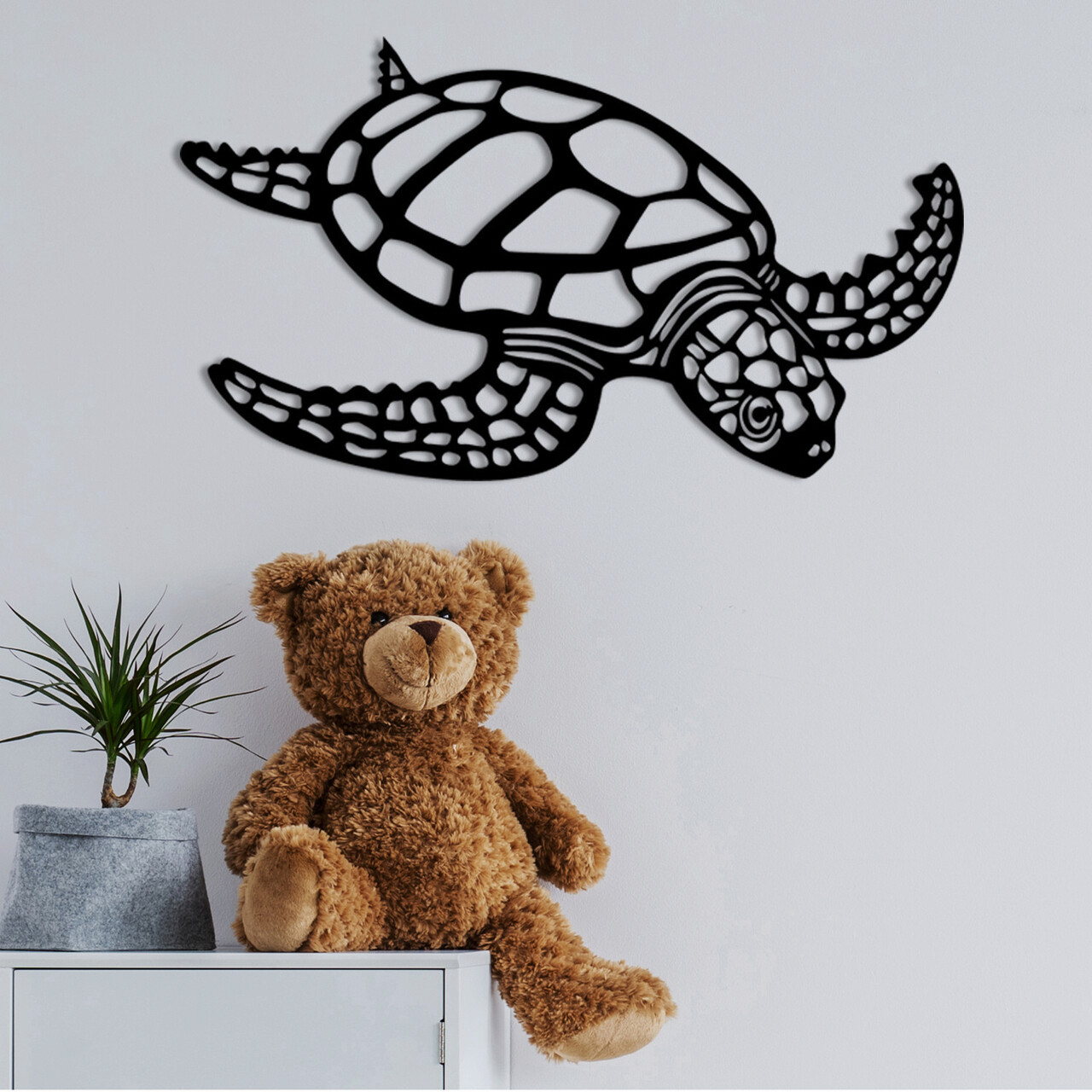 Decoratiune de perete, Caretta Caretta, metal, 53 x 30 cm, negru - 1 | YEO