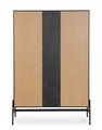 Bufet Allycia, Bizzotto, 110 x 40 x 159 cm, lemn de frasin/MDF, negru/natural