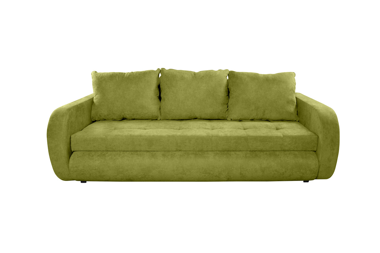 Canapea extensibila Genoa Verde, 230x97x78 cm, cu lada de depozitare