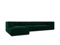 Coltar stanga 5 locuri, Ruby, Micadoni Home, BL, 366x180x69 cm, catifea, verde bottle