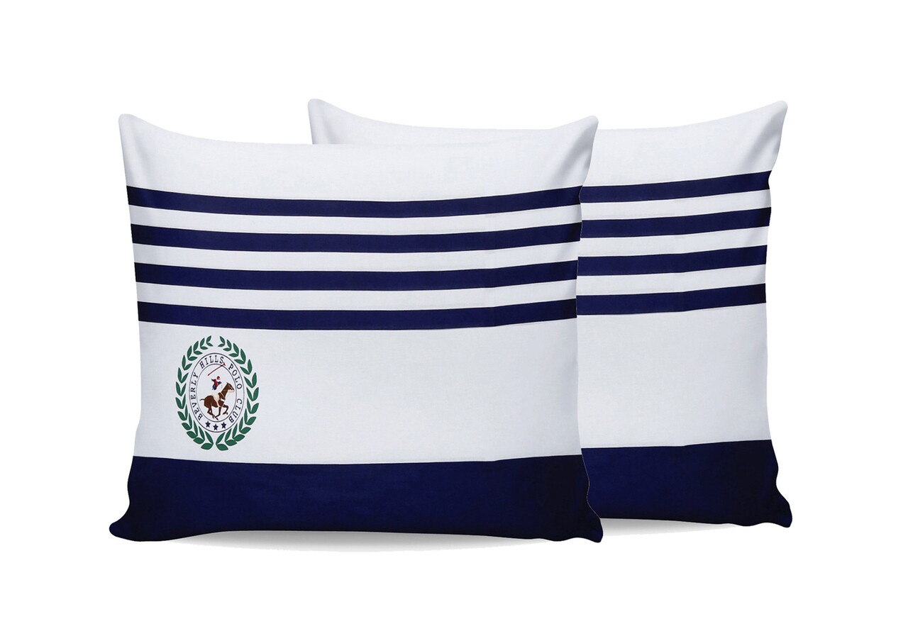 Set 2 fete de perna, 60x60 cm, 100% bumbac ranforce, Beverly Hills Polo Club, BHPC 003, albastru inchis