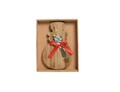 Platou pentru branzeturi cu cutit Snowman, Decoris, 19x21.5 cm, lemn de salcam, maro