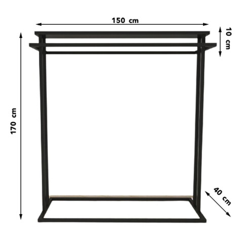 Dulap pentru haine, Lacivert, Ufa, 150x170x40 cm, Negru