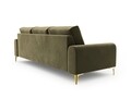 Canapea, Madara, Mazzini Sofas, 4 locuri, gold legs, 237x102x90 cm, catifea, verde