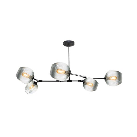 Lustra, Lightric, 414LRC1305, Metal, Negru