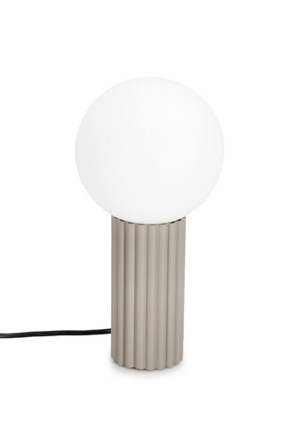 Lampa de masa Delphine, Bizzotto, D15x30 cm, 1 x E14, 15W, metal/sticla, gri