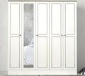 Dulap pentru haine Ravenna 5 Kapili White, Talon, 175 x 47.2 x 194 cm, alb/auriu