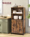 Biblioteca / Dulap bucatarie Industrial Vasagle, 60x35x125 cm, PAL/otel, maro rustic