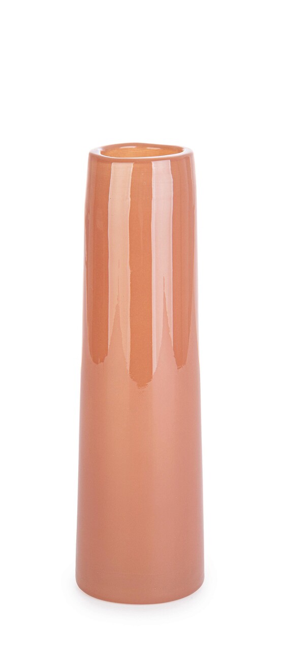 Vaza Jannik, Bizzotto, 7x24 cm, sticla, roz somon