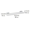 Suport pentru prosoape Orea, Wenko, 60x12x4.5 cm, inox, alb