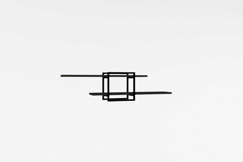Raft de perete, Asse Home, Mone, 120x30x18 cm, Antracit / Negru