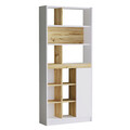 Corp biblioteca Zest, Pakoworld, 75.5x25x170 cm, PAL/metal/MDF, alb/natural