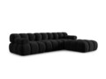 Canapea modulara 4 locuri, Bellis, Micadoni Home, BL, 282x188x63 cm, catifea, negru