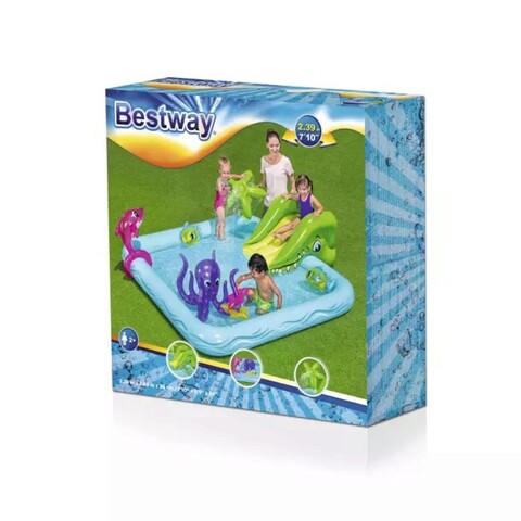 Piscina gonflabila copii Bestway Fantastic Aquarium, 239x206x86 cm, PVC, multicolor