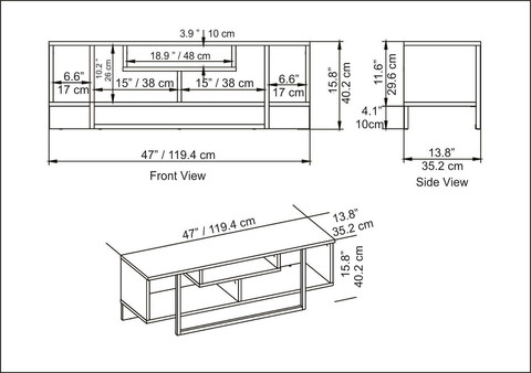 Comoda TV, Retricy, Asal 120, 120x35.2x40.2 cm, PAL, Aur/Alb