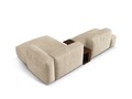 Coltar modular dreapta 2 locuri, Martina-120, Micadoni Home, 285x176x75 cm, catifea, bej deschis