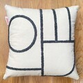 Husa de perna, Nanna Organic Woven Punch Pillow   Cover, 43x43 cm, Bumbac, Gri