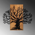 Decoratiune de perete, Monumental Tree , 50% lemn/50% metal, Dimensiune: 67 x 58 cm, Nuc / Negru