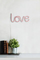 Decoratiune luminoasa LED, Love, Benzi flexibile de neon, DC 12 V, Roz