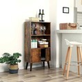 Corp biblioteca Vasagle, 60 x 30 x 120 cm, PAL, picioare din lemn masiv, maro rustic