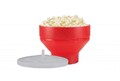 Aparat popcorn pentru cuptorul cu microunde Beper, 2.5 L, silicon, rosu/alb