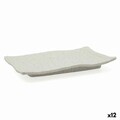 Set 12 farfurii intinse dreptunghiulare, Bidasoa, Ikonic, 20.7 x 13 x 2 cm, plastic, gri