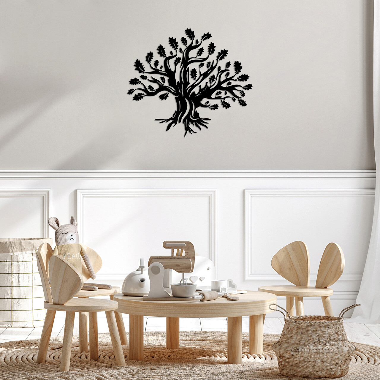 Decoratiune de perete, Monumental Tree 8, Metal, Dimensiune: 70 x 61 cm, Negru - 2 | YEO