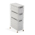 Organizator pentru baie cu 3 compartimente Melissa, Versa, 15.5x28x57 cm, alb