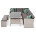 Set mobilier pentru exterior, 4 piese, Laguna, gri