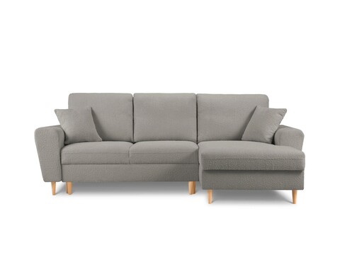 Coltar extensibil dreapta 4 locuri, Moghan, Micadoni Home, NL, 241x145x88 cm, poliester Boucle, gri