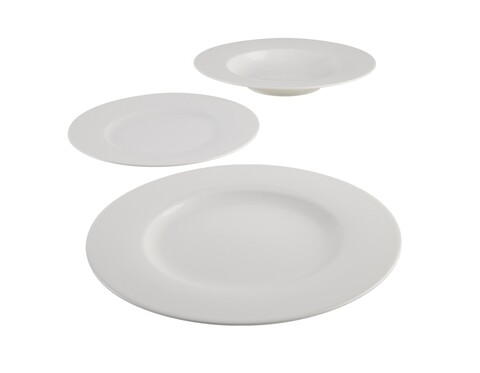 Set de masa 12 piese, Vivo Villeroy & Boch, Basic White Starter, portelan premium, alb