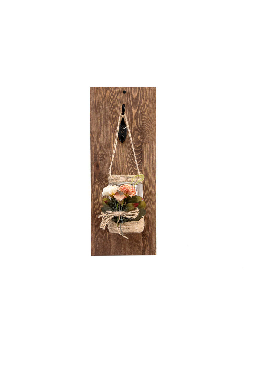 Decoratiune de perete, Filo, 50x20 cm, 50% lemn de molid/50% sticla, Lemn / Nuc - 2 | YEO