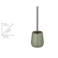 Perie pentru toaleta cu suport Sirmione, Wenko, 10.5x40 cm, ceramica/inox, verde/aramiu