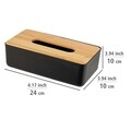 Cutie depozitare servetele, Wenko, Rotello, 24 x 7.5 x 12.7 cm, plastic/bambus, negru/maro