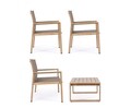 Set mobilier de gradina 4 piese Kallen, Bizzotto, aluminiu/textilena 2x1, natural