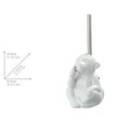 Perie pentru toaleta cu suport, Wenko, Monkey Quiet, 20 x 14.5 x 14 cm, ceramica, alb