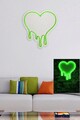 Decoratiune luminoasa LED, Melting Heart, Benzi flexibile de neon, DC 12 V, Verde